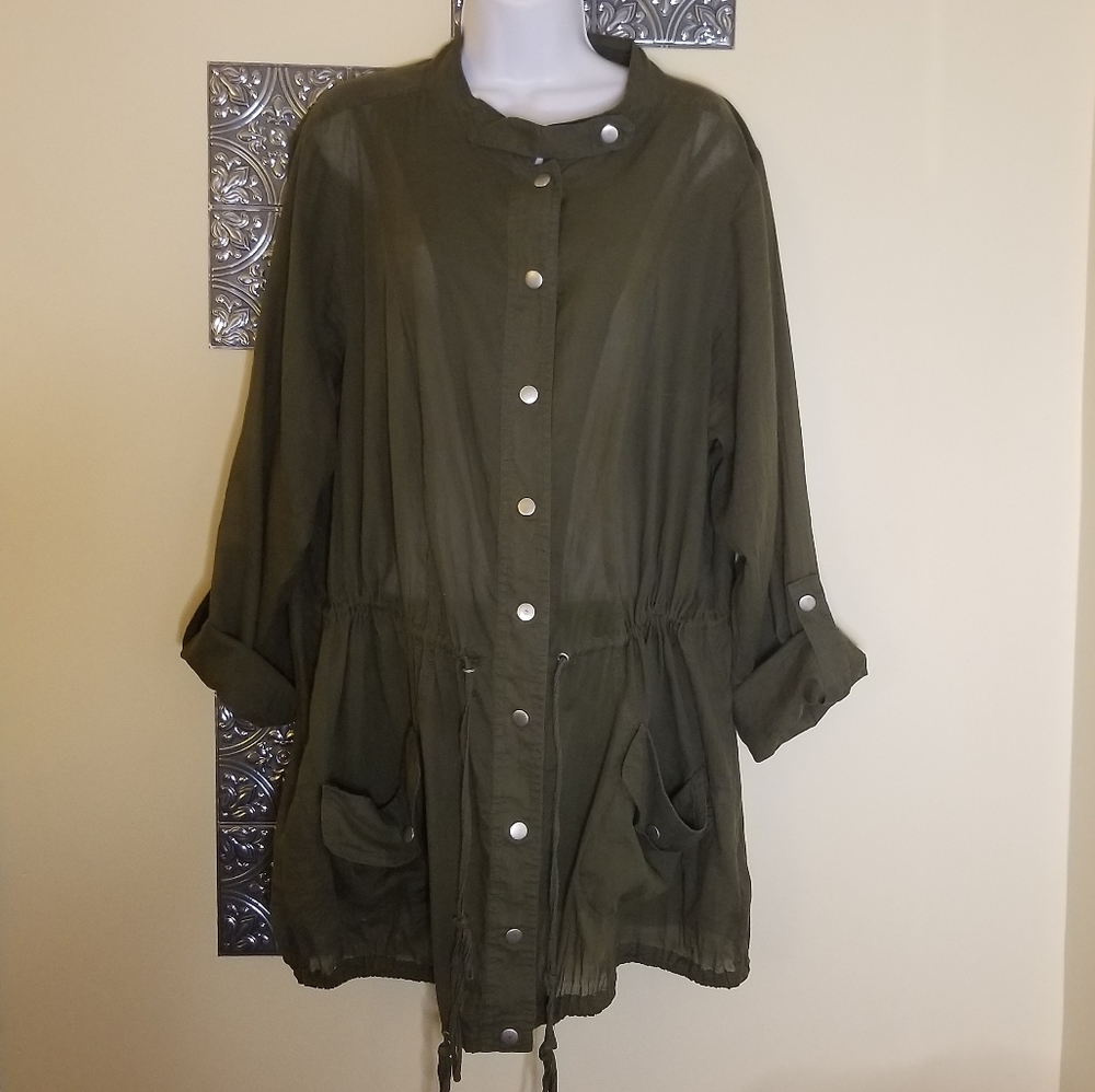 Torrid Army Green Snap Front Lightweight Size 2